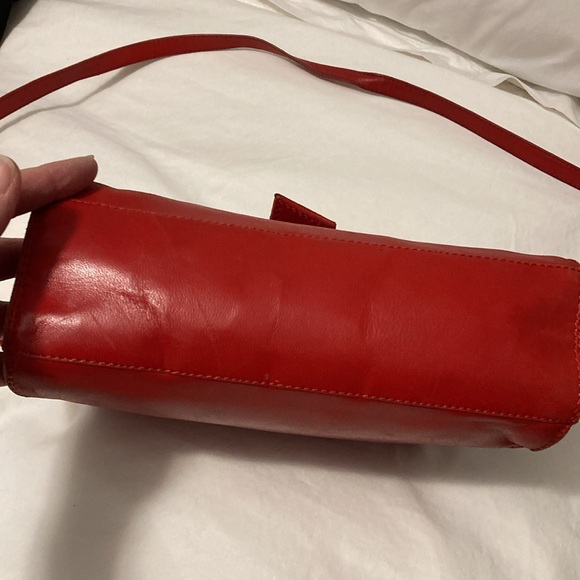 Maud Frizon Red ￼ handheld vintage bag with detachable shoulder strap Rare - Picture 7 of 12